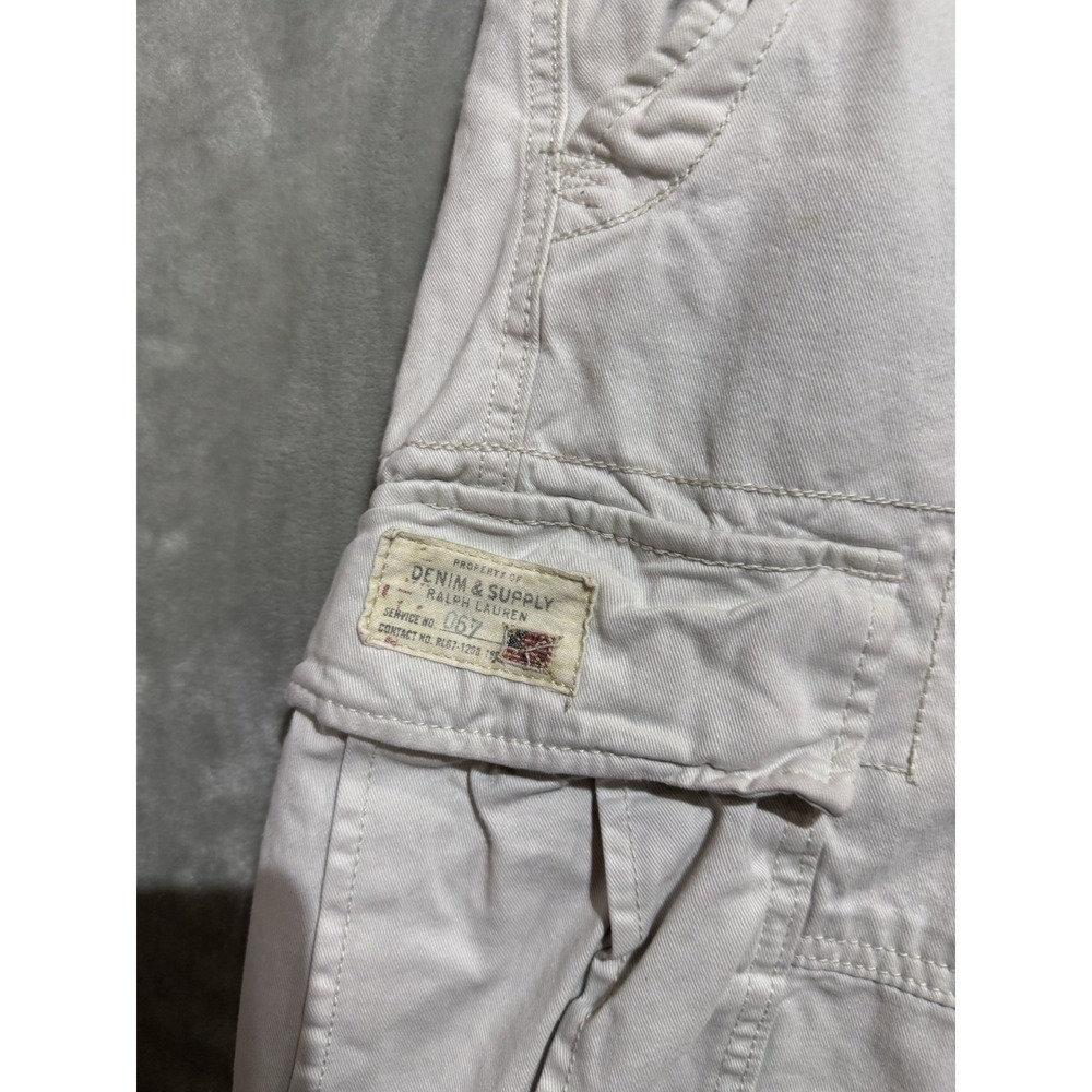 Denim & Supply Ralph Lauren Cargo Shorts Men's 31 White Y2K Baggy Pockets - Picture 5 of 10